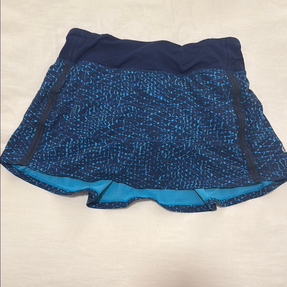 Blue Patterned Athletic Skirt